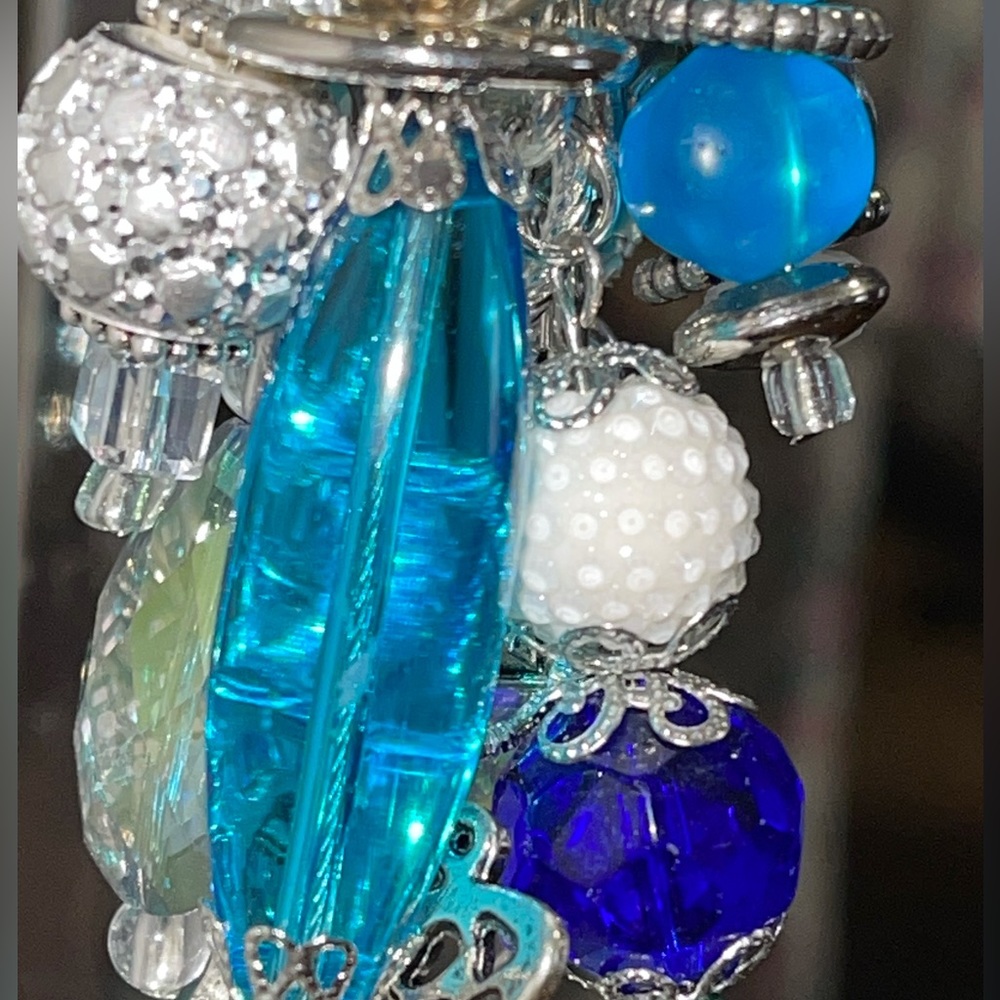 Original Handbag Charm 🦋 Butterflies Aqua Silver Backpack Jewelry Bag Bling - Picture 8 of 15